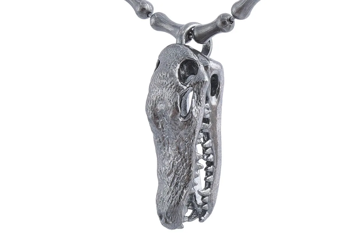 Necklace LivingSkull Men Silver Skulls & Bones Chain