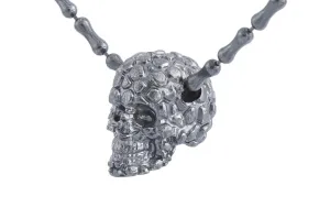 Necklace LivingSkull Men Silver Skulls & Bones Chain