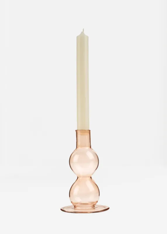 NS Glass Candlestick Pink