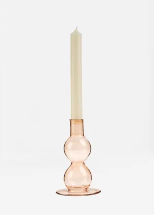 NS Glass Candlestick Pink