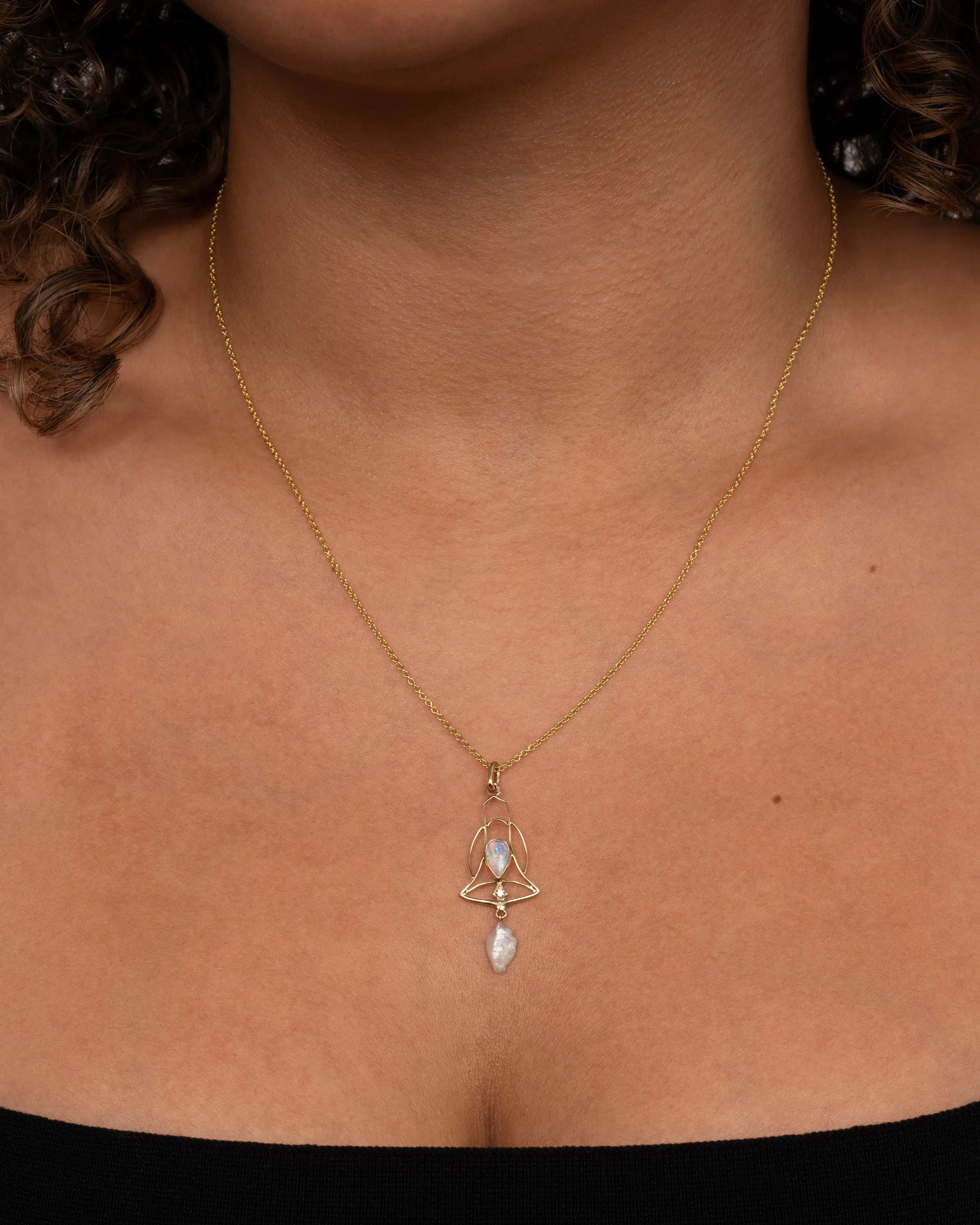 Open Bell Pendant Necklace