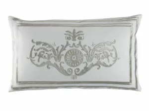Paris Dec / White Linen / Ice Silver Velvet 18X30