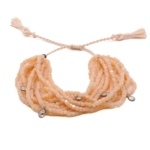 Pastel Color & Diamond Multi Strand Adjustable Bracelet
