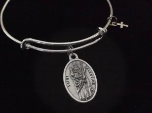 Patron Saint of Happy Marriage and Love Saint Valentine Expandable Bracelet Inspirational Jewelry Adjustable Bangle Catholic Medal Meaningful Gift