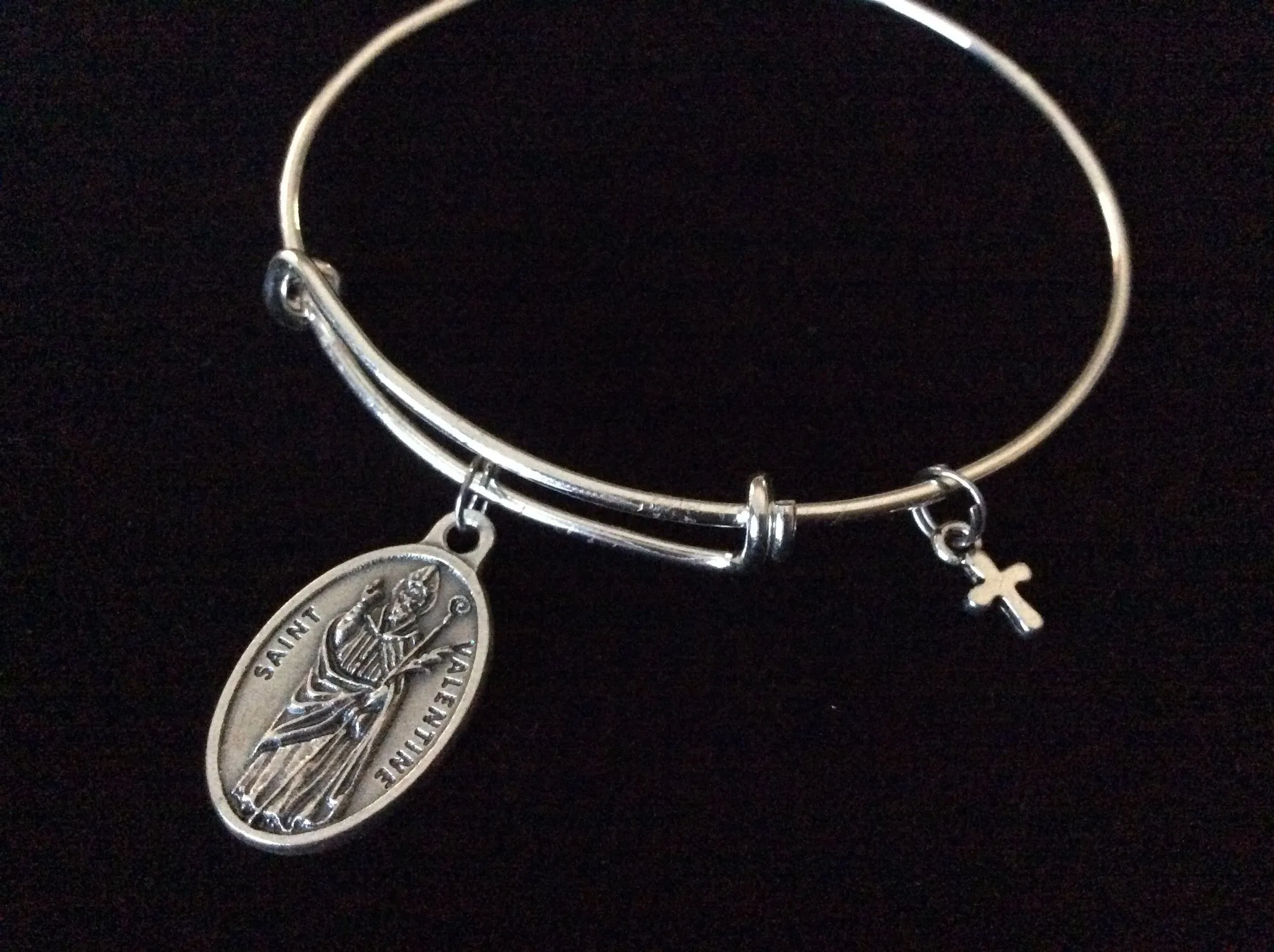 Patron Saint of Happy Marriage and Love Saint Valentine Expandable Bracelet Inspirational Jewelry Adjustable Bangle Catholic Medal Meaningful Gift