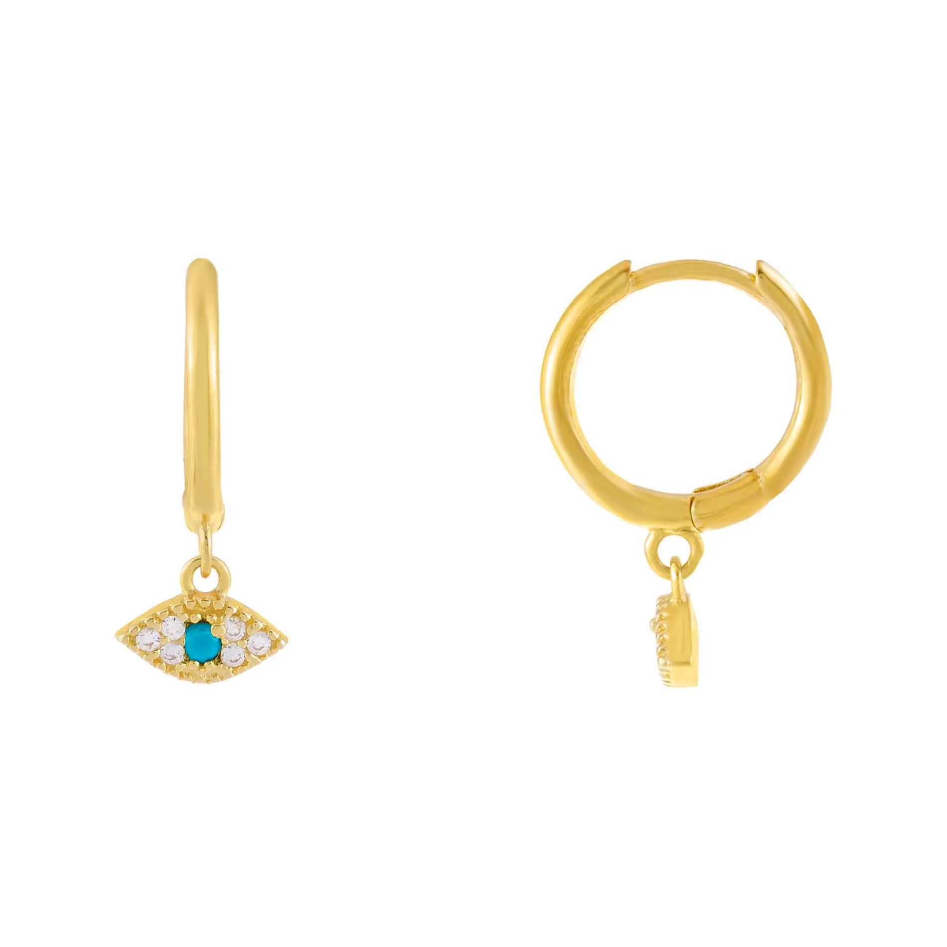 Pavé Mini Evil Eye Huggie Earring