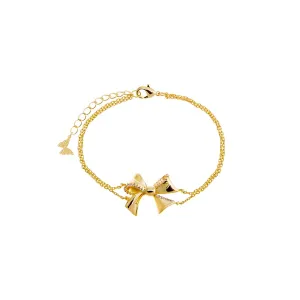 Pave Outlined Bow Tie Pendant Bracelet