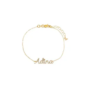 Pave Script Nameplate Bracelet