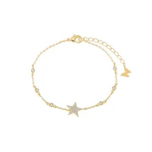 Pave Star X Diamond By The Yard Bracelet