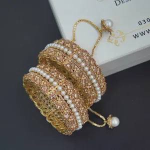Pearl & Zircons Openable Kangan Pair