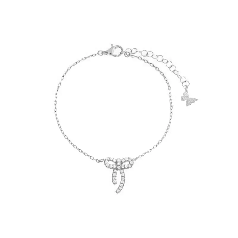 Petite Pave Bow Tie Pendant Bracelet