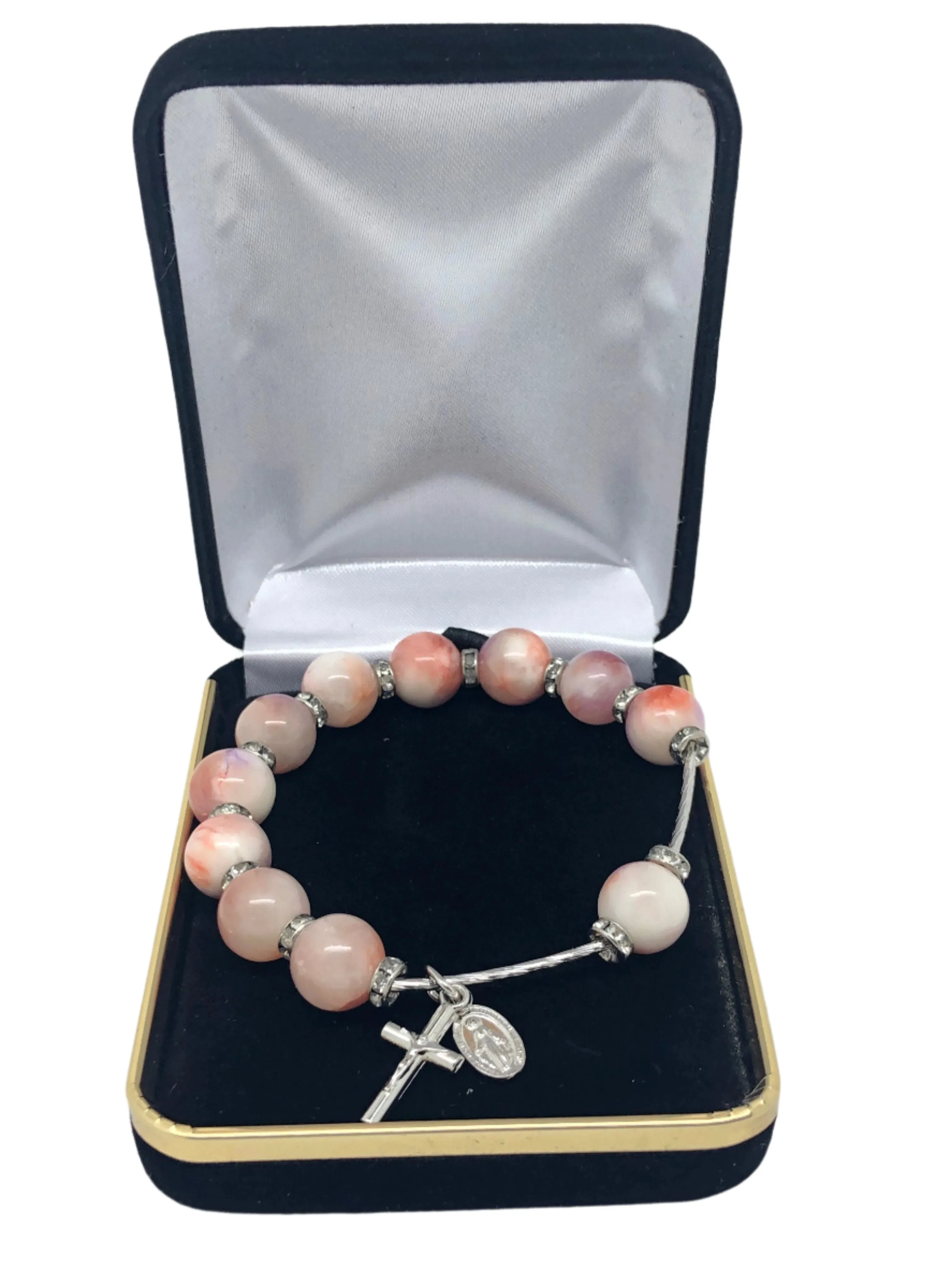 Pink Gemstone Rosary Bracelet (10 mm)