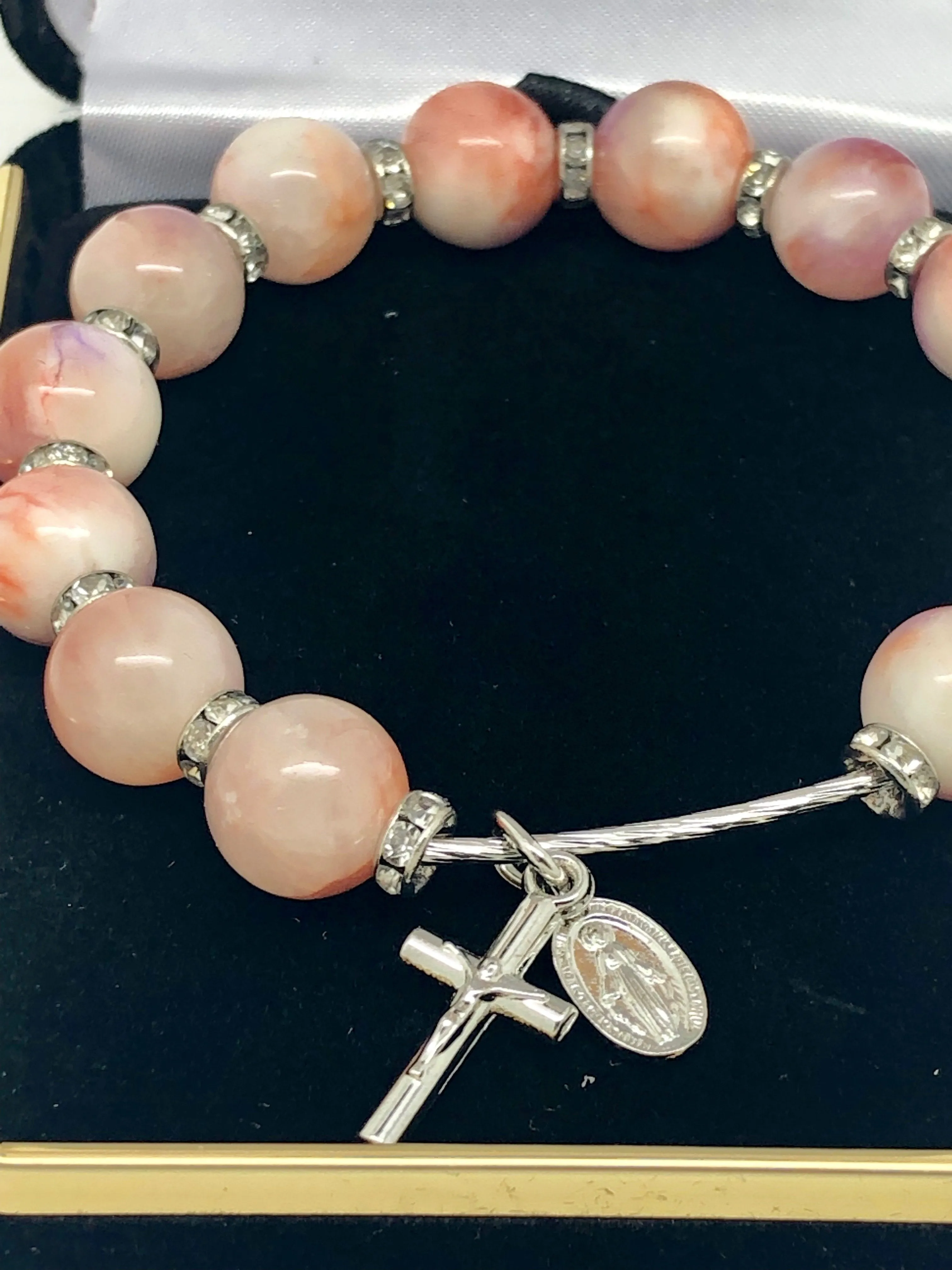 Pink Gemstone Rosary Bracelet (10 mm)