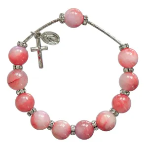 Pink Gemstone Rosary Bracelet (10 mm)
