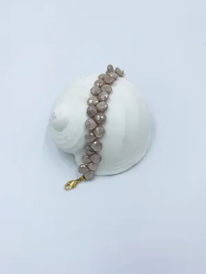 Pink Moonstone cluster bracelet
