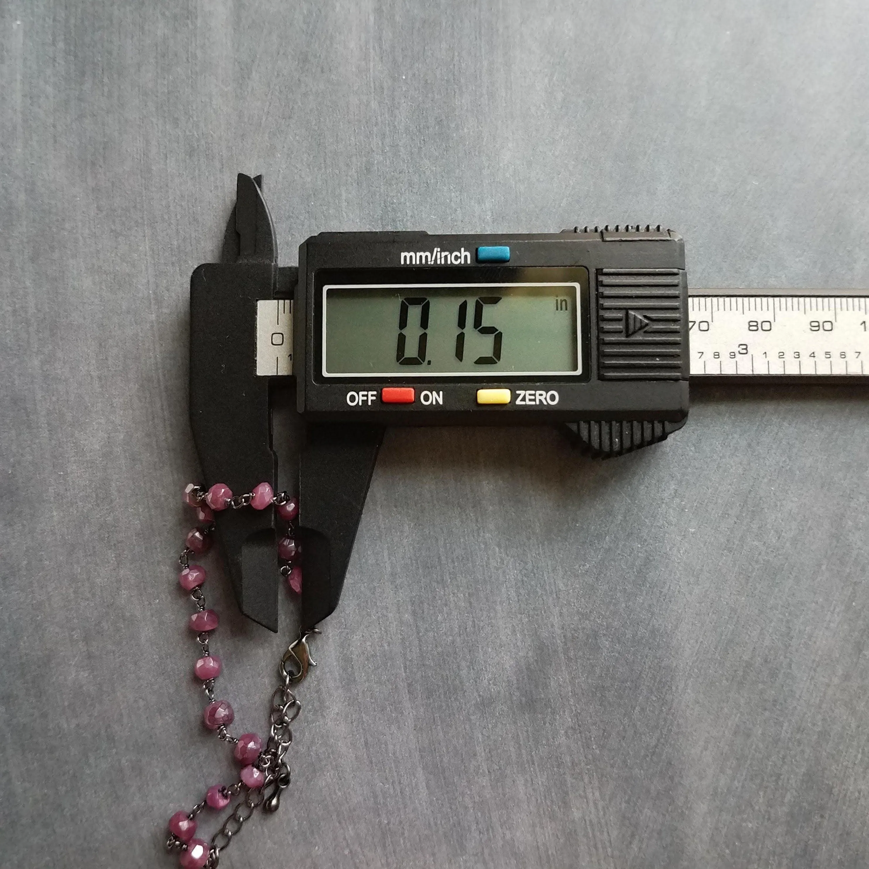 Pink Stone Bracelet, tiny purple stone bracelet, fuchsia stone bracelet, ruby moonstone gemstone bracelet, gunmetal chain, small stone chain