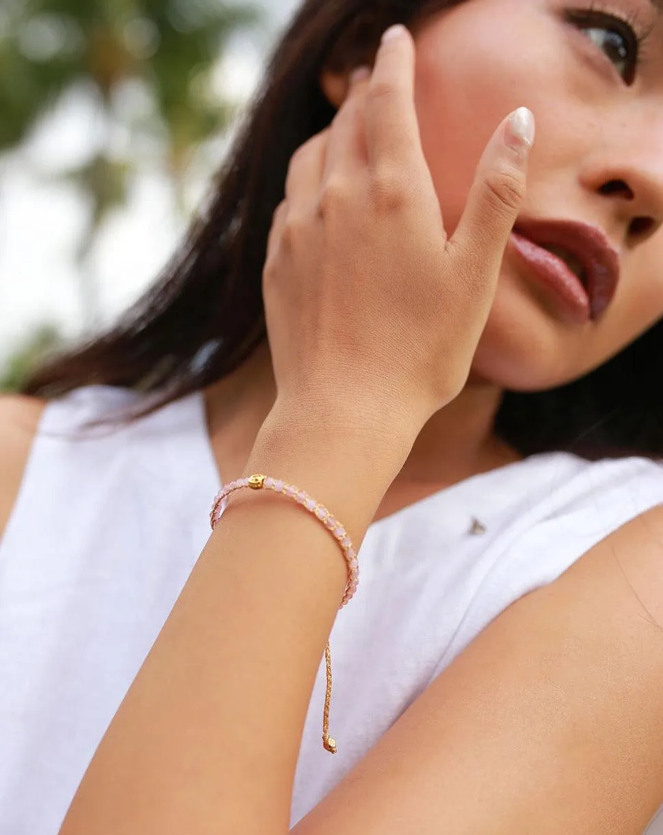 Pink Tourmaline Bracelet from Mozambique | Gold