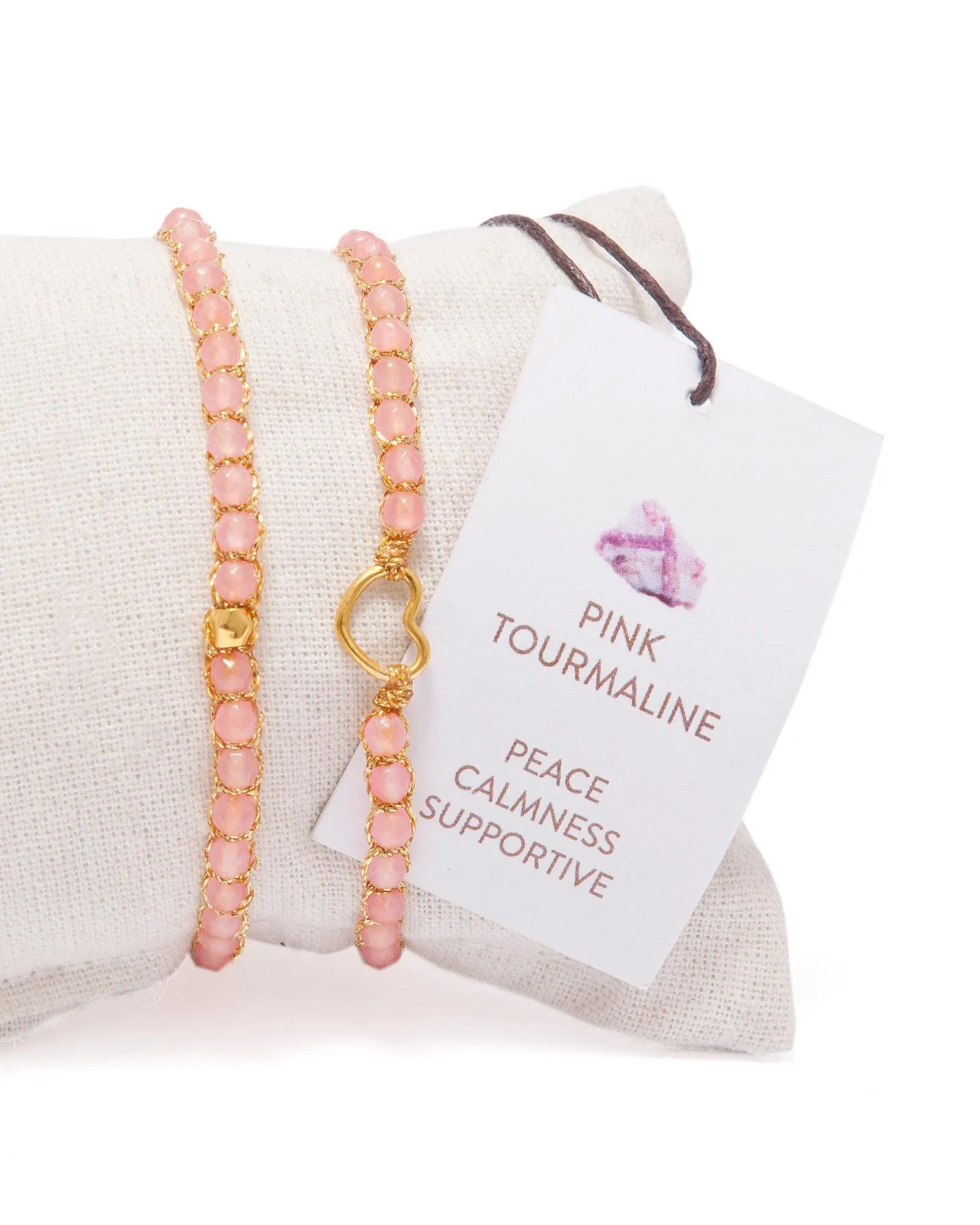 Pink Tourmaline Nugget Kids Bracelet | Gold