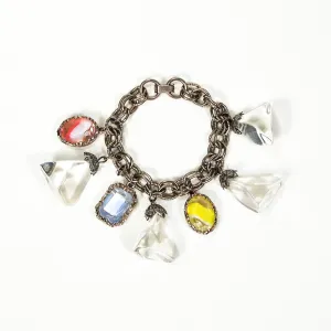 Pretty Pastel Colors and Lucite Cubes Charm Bracelet Mid Century Modern Era