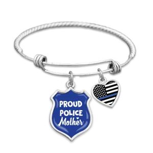 Proud Police Mother Charm Bracelet