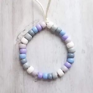 Purple Bracelet, purple bead bracelet, big bead bracelet, large bead bracelet, chunky beads, pony bead bracelet, tie on cord, knot tie cord