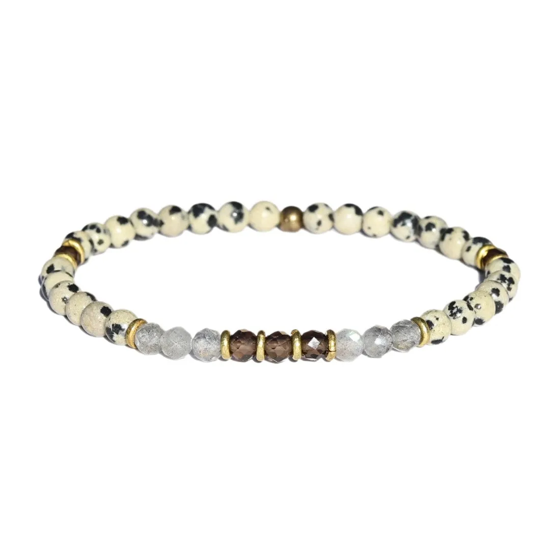 "Balance" Dalmatian Jasper and Labradorite Delicate Bracelet