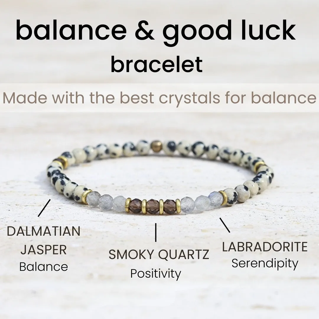 "Balance" Dalmatian Jasper and Labradorite Delicate Bracelet