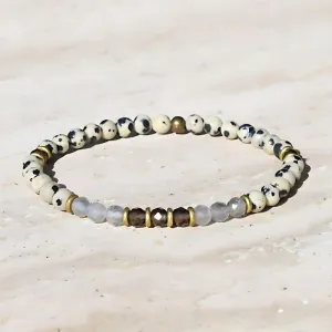 "Balance" Dalmatian Jasper and Labradorite Delicate Bracelet
