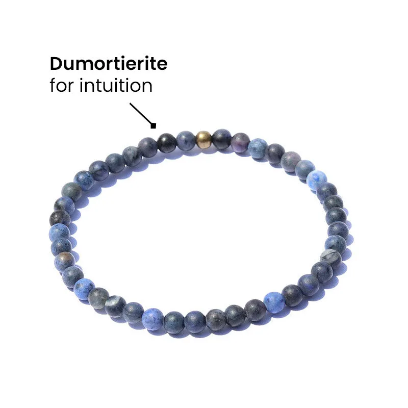 "Intuition" Matte Dumortierite Delicate Bracelet