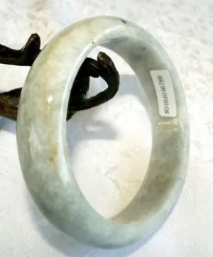 "Peppery" Veins Grade A Jadeite Bangle Bracelet 59mm   Certificate (789)