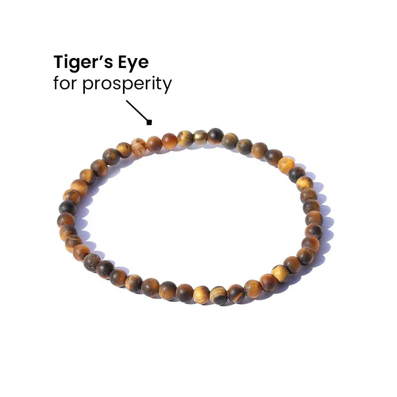 "Prosperity" Matte Tiger's Eye Delicate Bracelet