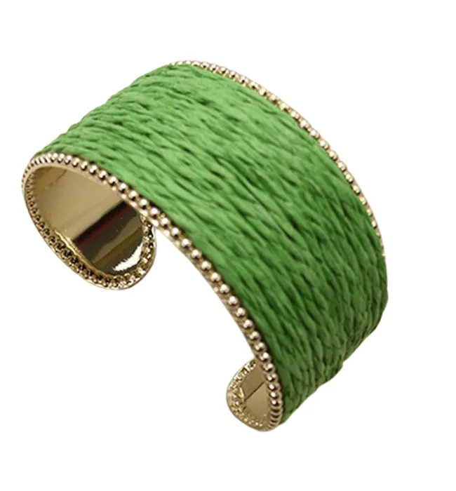 Raffia Wrapped Cuff Bracelet