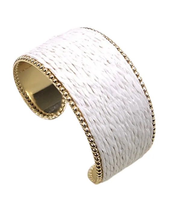 Raffia Wrapped Cuff Bracelet