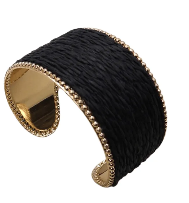 Raffia Wrapped Cuff Bracelet