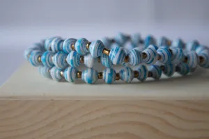 Recycled Paper Bead Bracelet - Tranquility