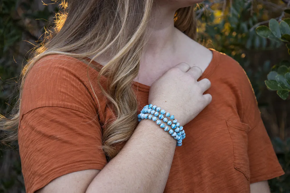 Recycled Paper Bead Bracelet - Tranquility