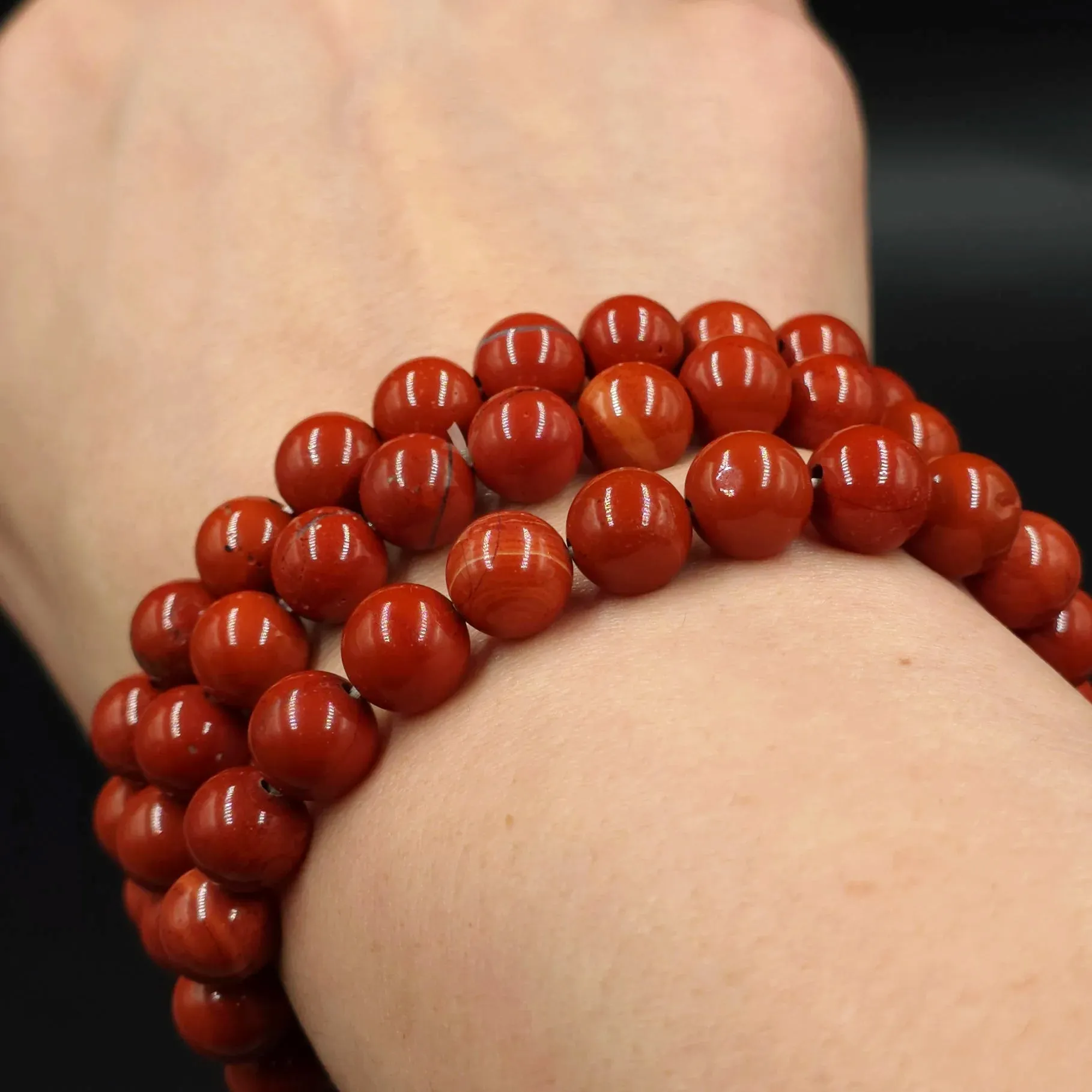 Red Jasper Bead Bracelet 8mm