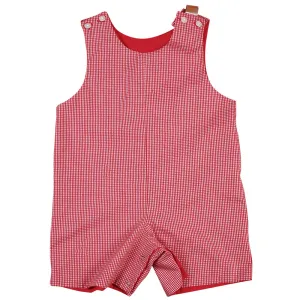 Red Reversible Gingham Romper