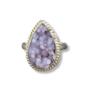 Ring Grape Chalcedony Sterling Silver Size 6