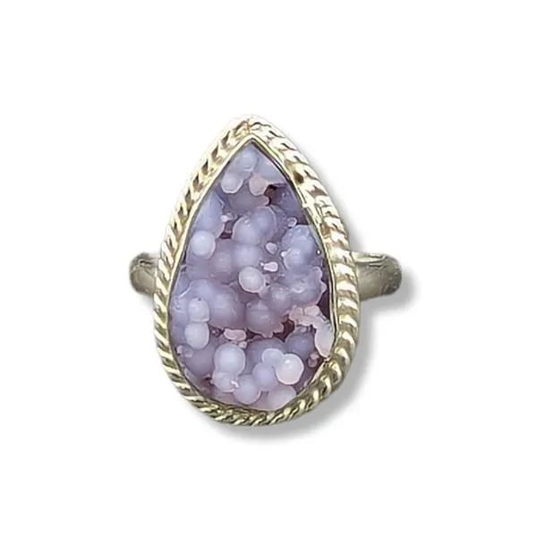 Ring Grape Chalcedony Sterling Silver Size 6