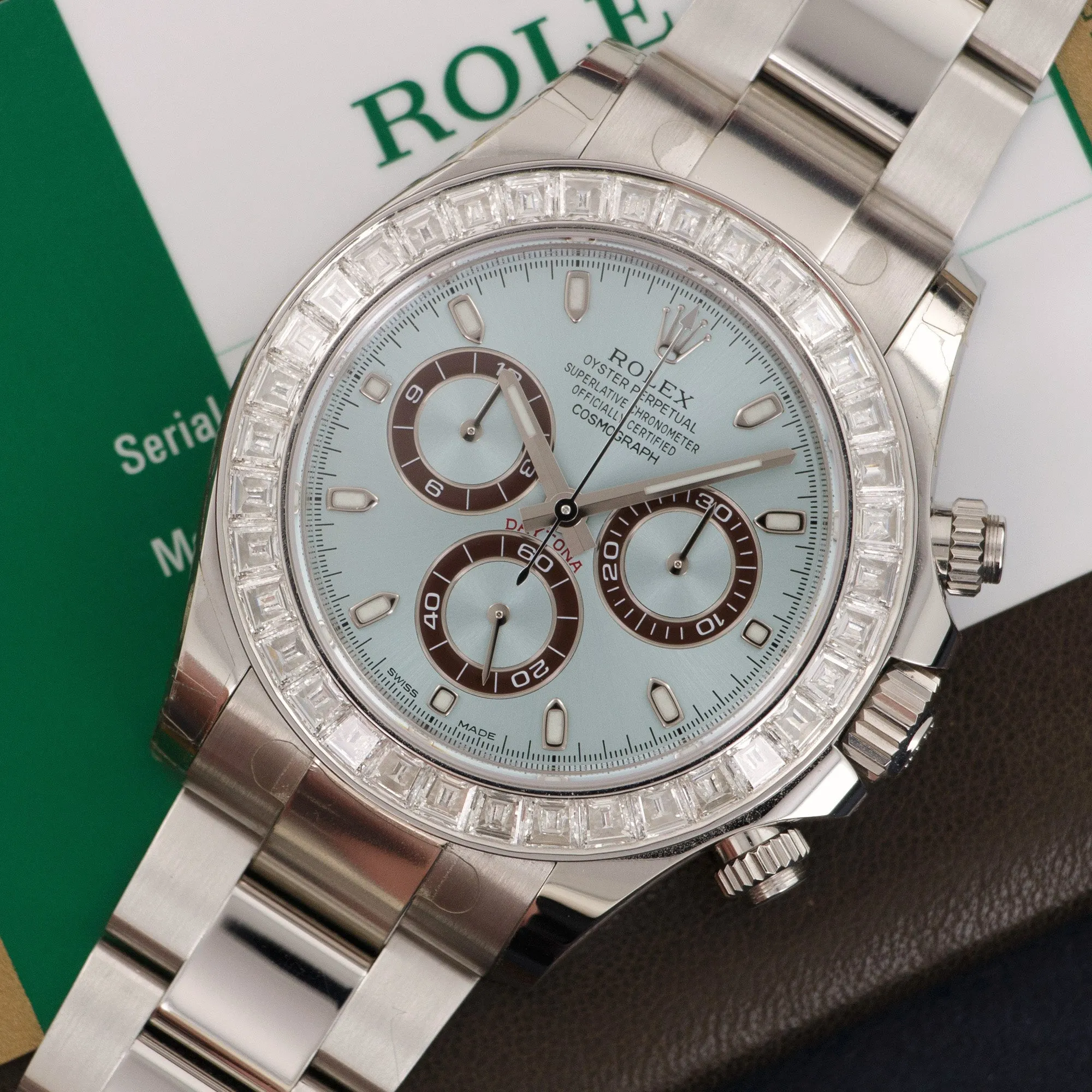 Rolex Platinum Cosmograph Daytona Diamond Watch Ref. 116576
