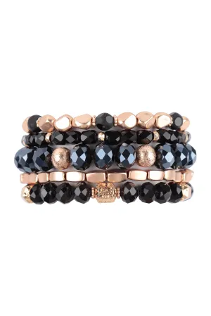 RONDELLE BEADS CCB CHARM STRETCH BRACELET