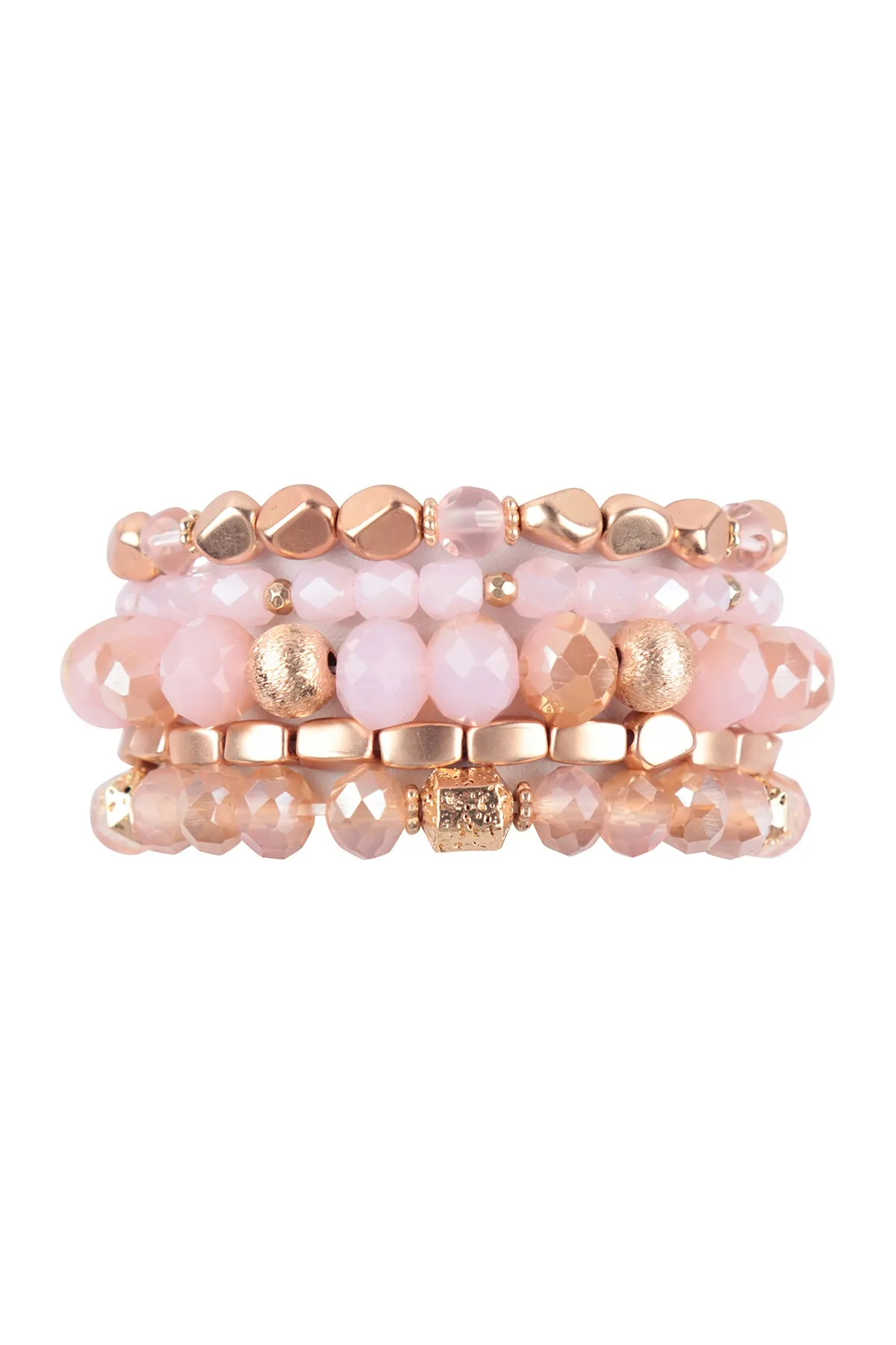 RONDELLE BEADS CCB CHARM STRETCH BRACELET