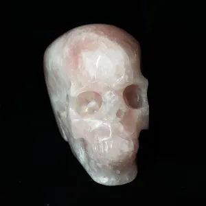 Rose Quartz 7" Skull Carving