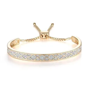 Round Diamond Adjustable Bolo Bracelet