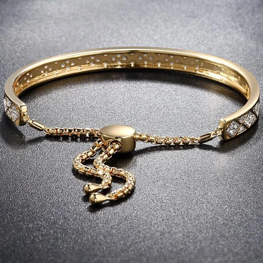 Round Diamond Adjustable Bolo Bracelet