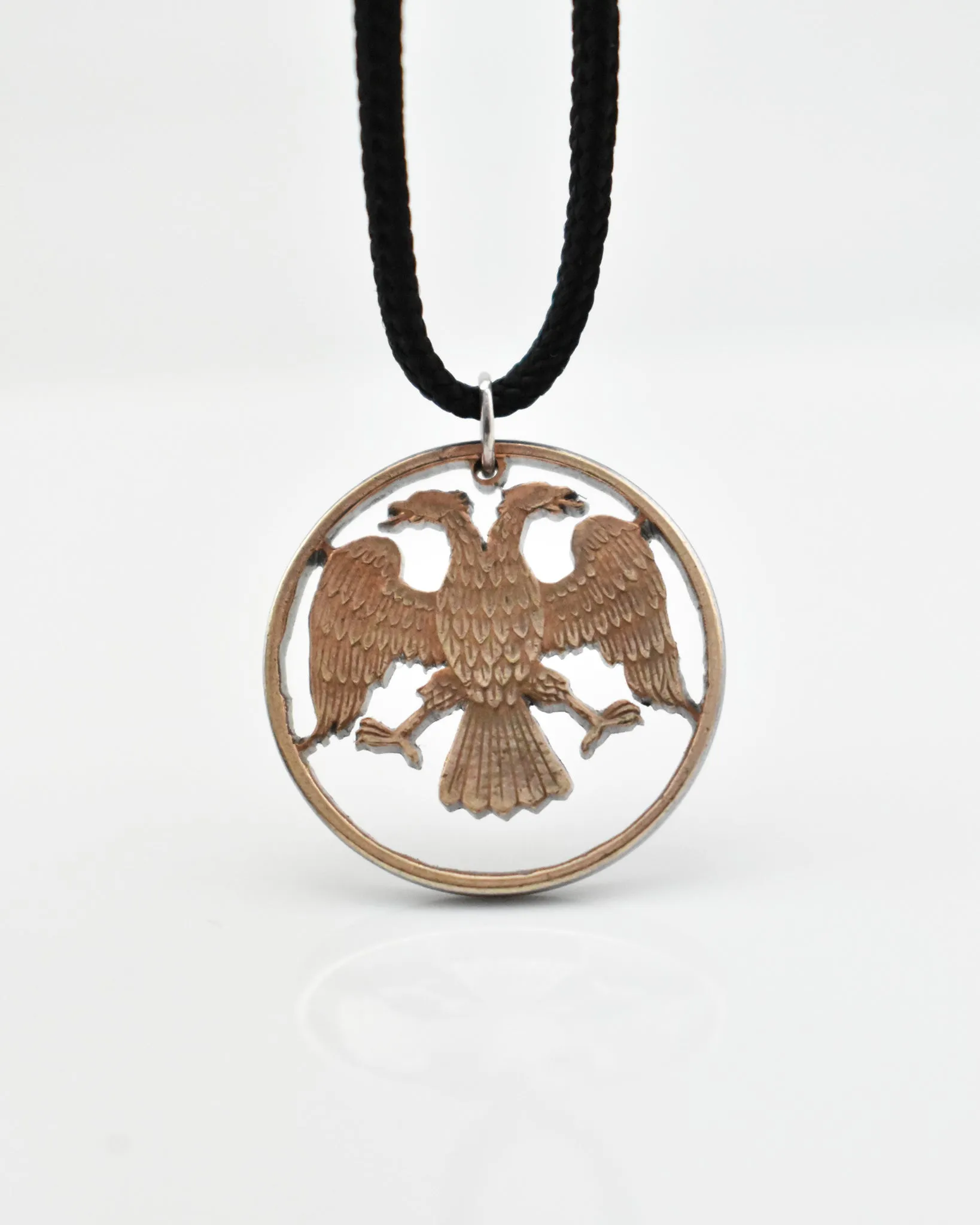 Russia - Cut Coin Pendant with Double Headed Eagle