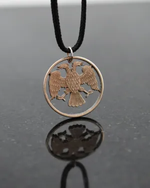 Russia - Cut Coin Pendant with Double Headed Eagle