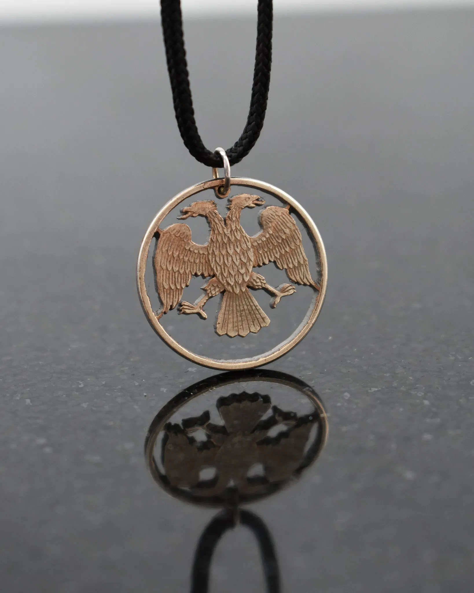 Russia - Cut Coin Pendant with Double Headed Eagle