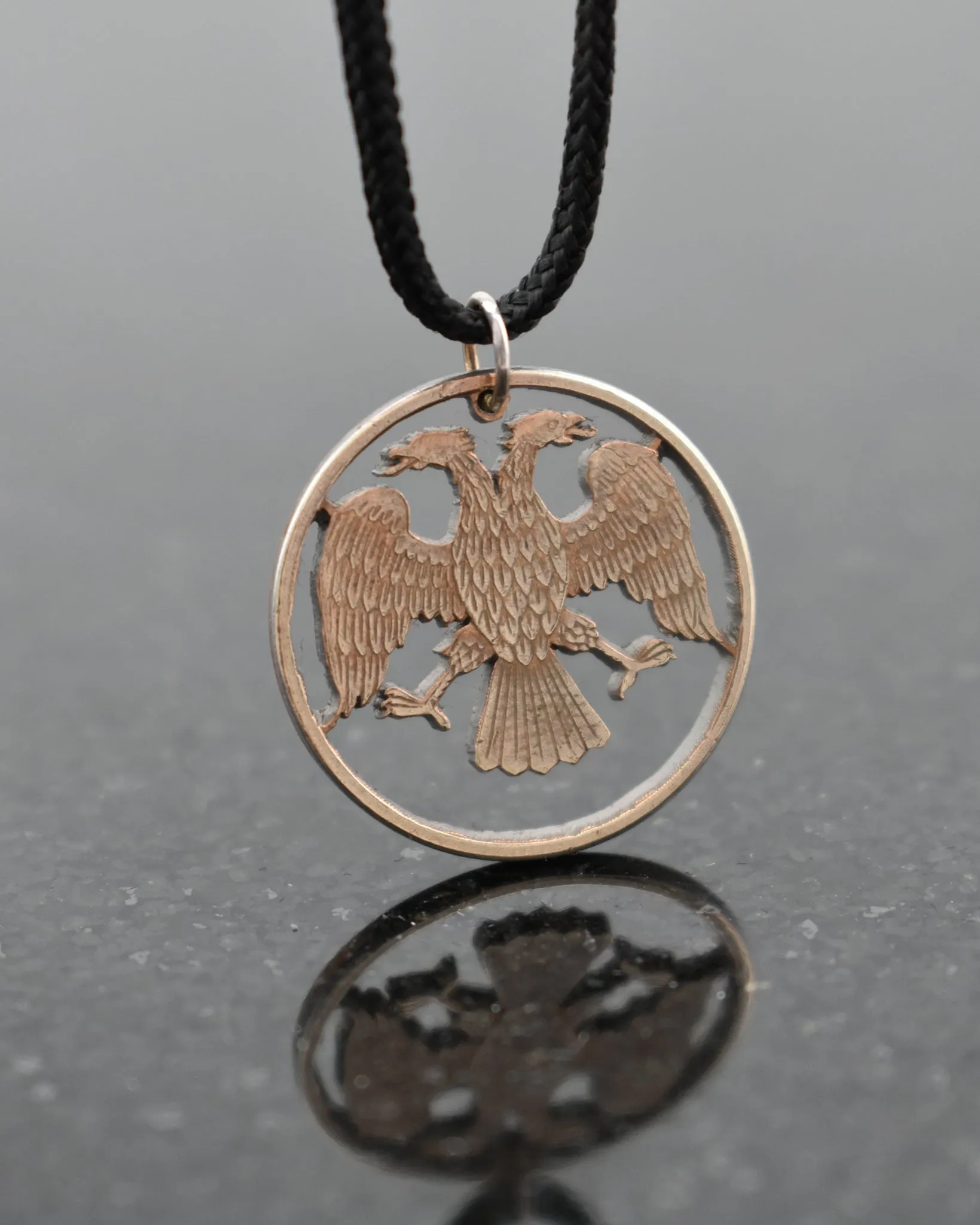 Russia - Cut Coin Pendant with Double Headed Eagle